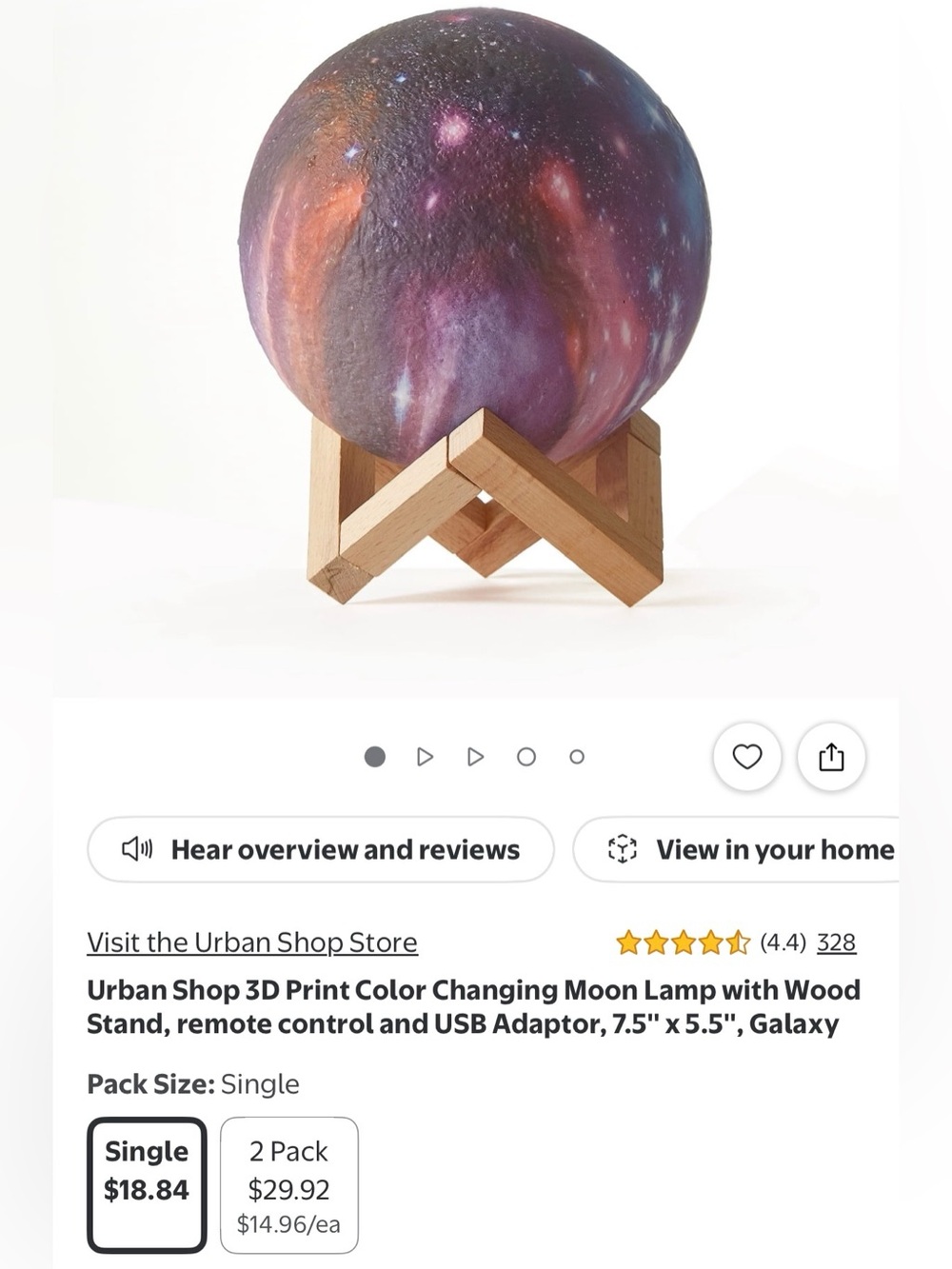 3D Galaxy Moon Lamp